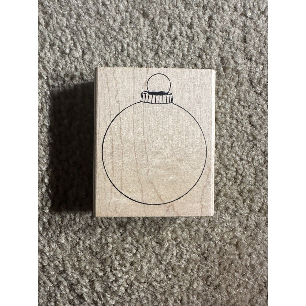 Double D Rubber Stamp Ornament Wood Mounted Rubber Stamp